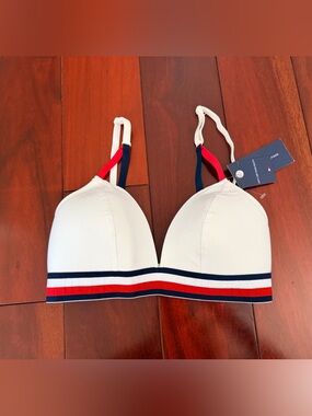 Tommy Hilfiger 34B Lightly Lined Wireless Triangle Bralette Colorblock Bra